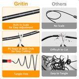 Gritin Skipping Rope for Adults, 3M Speed Jump Rope Adjustable Cord with Scale Marking & Rapid Ball Bearings, Soft Foam Handle Tangle-free for Fitness Workouts Fat Burning- Length Adjuster Included