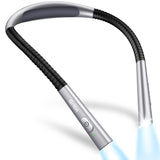 Gritin Book Light, Rechargeable Neck Light for Reading - 4-Color&5-Brightness,Bendable Arms,30-min Timer,80+ Hrs Runtime,Neck Curve Fit Ergonomic Design, Comfortable for Reading,Camping,Repairing etc.
