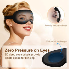 Gritin 100% Blackout Sleep Eye Mask for Side Sleeper Men Women, Zero Eye Pressure 3D Contoured Sleeping Mask with Adjustable Strap, Ergonomic Design Night Blindfold, Ultra Soft Comfortable for Travel