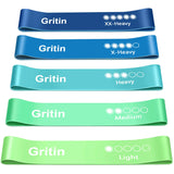 Gritin Resistance Bands, Exercise Bands Loop Bands, Mint Green - Blue