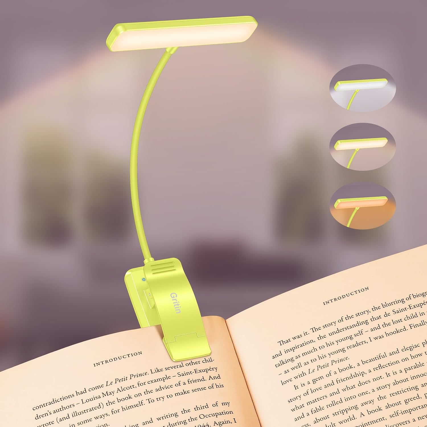 Lampe De Lecture Rechargeable 19 LED - 3 Couleurs (Ambre/Blanc/Mixte) - Clip Flexible 360° - Parfaite Pour Lit