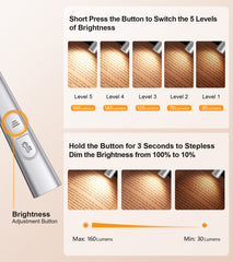 Gritin Rechargeable Neck Reading Light, Flexible Book Light with 4 Colors & 5 Brightness Levels, 80Hrs Runtime