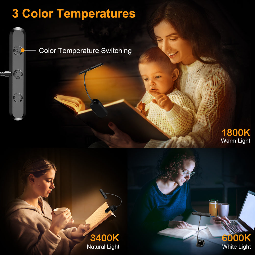 Gritin Lampe de lecture rechargeable à 19 LED avec col de cygne et fon Gritin Lampe de lecture rechargeable à 19 LED avec col de cygne et fon
