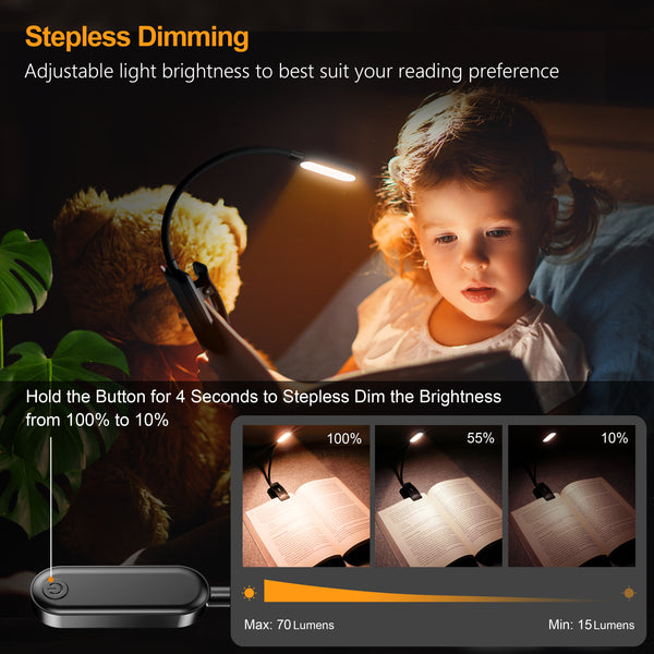 Gritin 16 LED Rechargeable Book Light for Reading in Bed