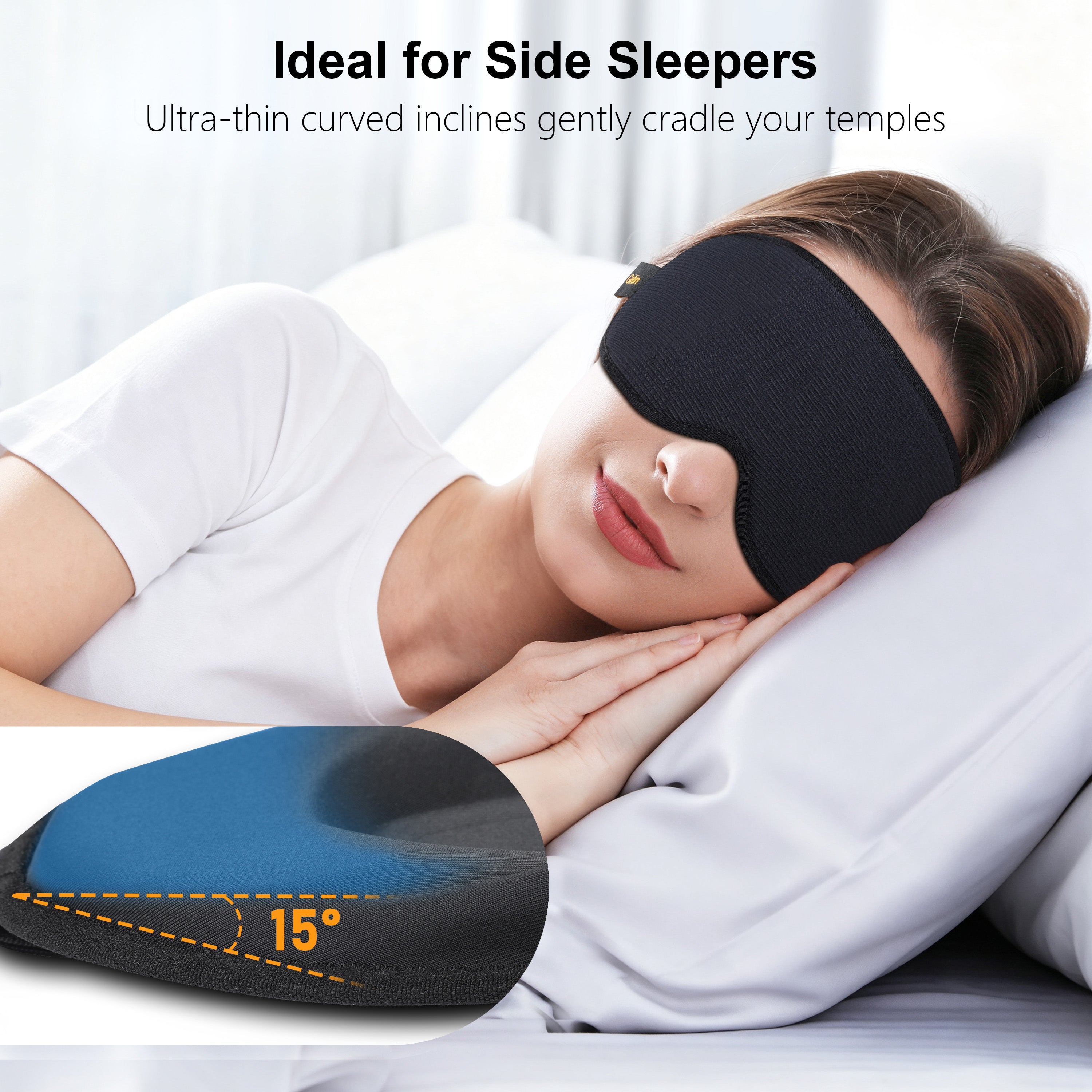 Gritin 100% Blackout Sleep Mask – Zero Eye Pressure 3D Eye Mask for Side Sleepers, Soft & Comfortable for Sleep & Travel