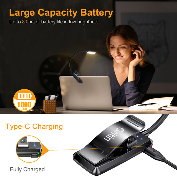 Lampe de lecture rechargeable Gritin à 9 LED pour lire au lit