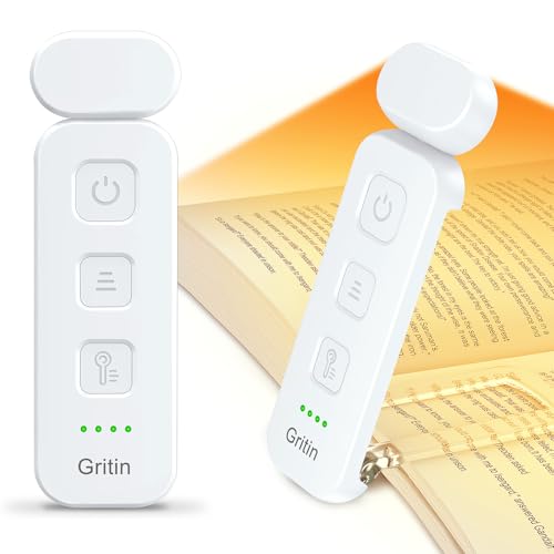 Gritin Mini Clip-On Book Light for Reading in Bed