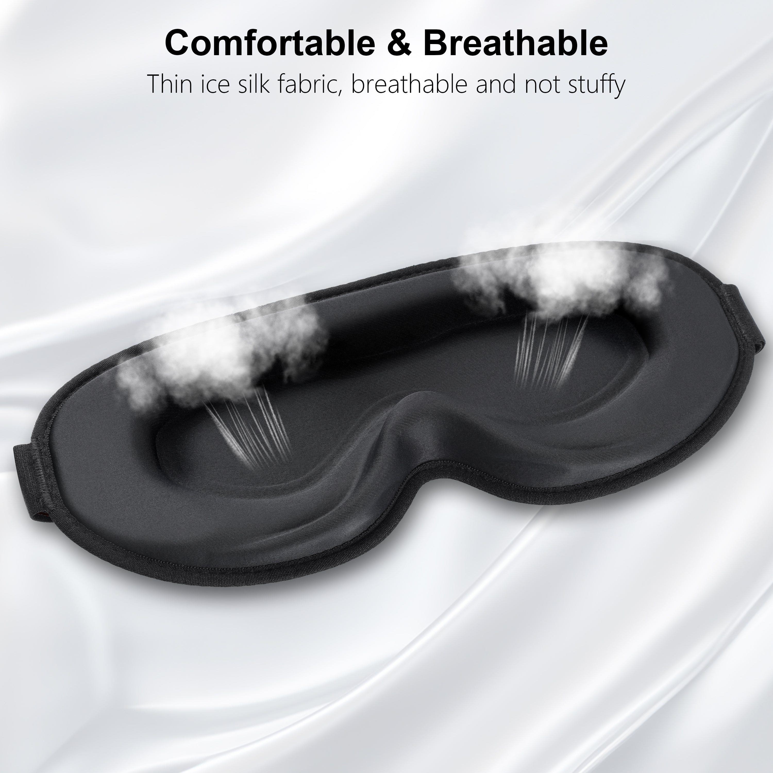 Gritin 100% Blackout Sleep Mask – Zero Eye Pressure 3D Eye Mask for Side Sleepers, Soft & Comfortable for Sleep & Travel