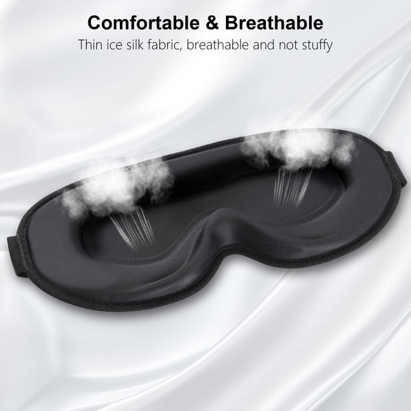 Gritin 100% Blackout Sleep Mask – Zero Eye Pressure 3D Eye Mask for Side Sleepers, Soft & Comfortable for Sleep & Travel