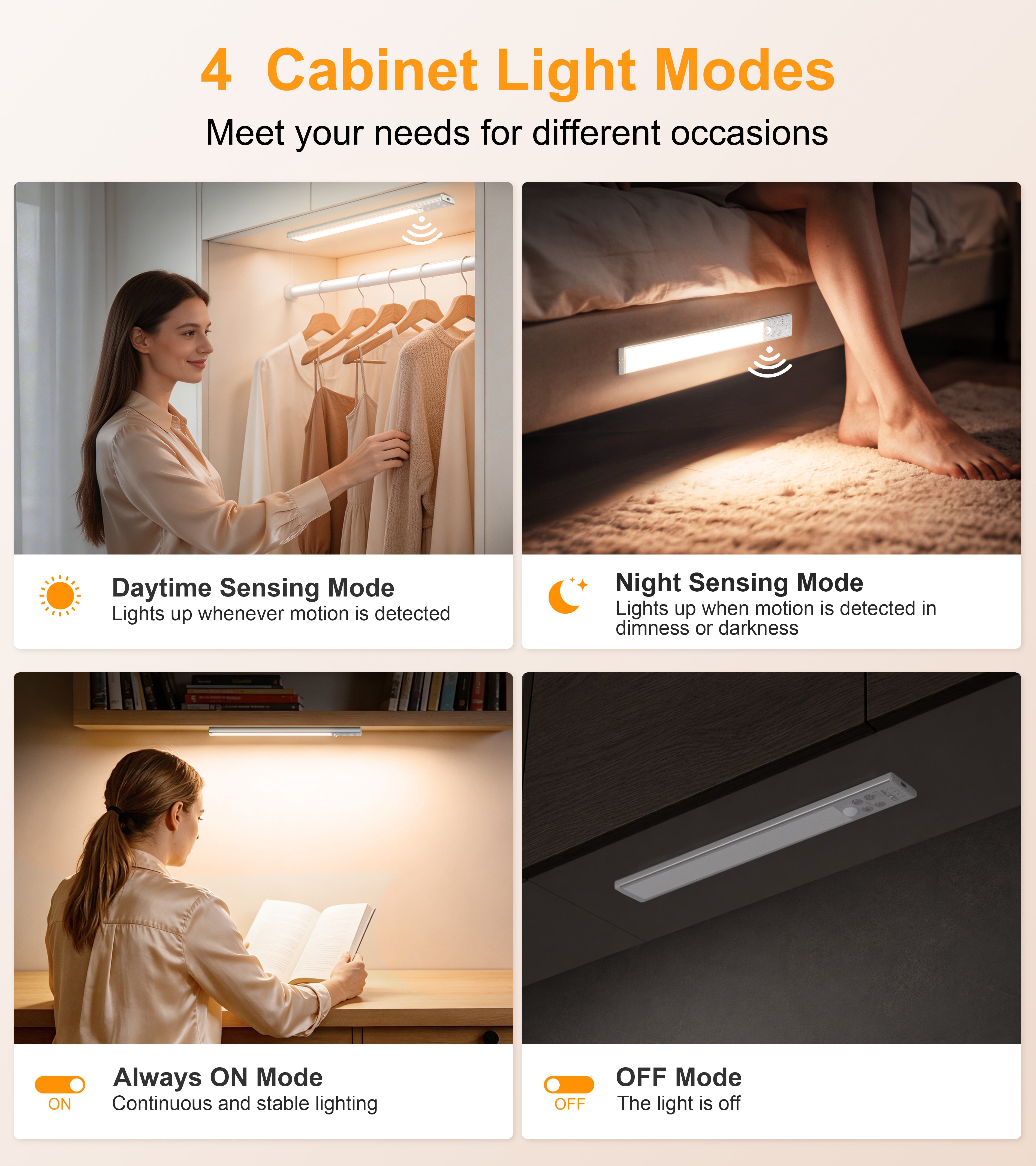 Gritin Gen 2 Under Cabinet Lights & Flashlight – Motion Sensor, 32.3cm, 2 Pack