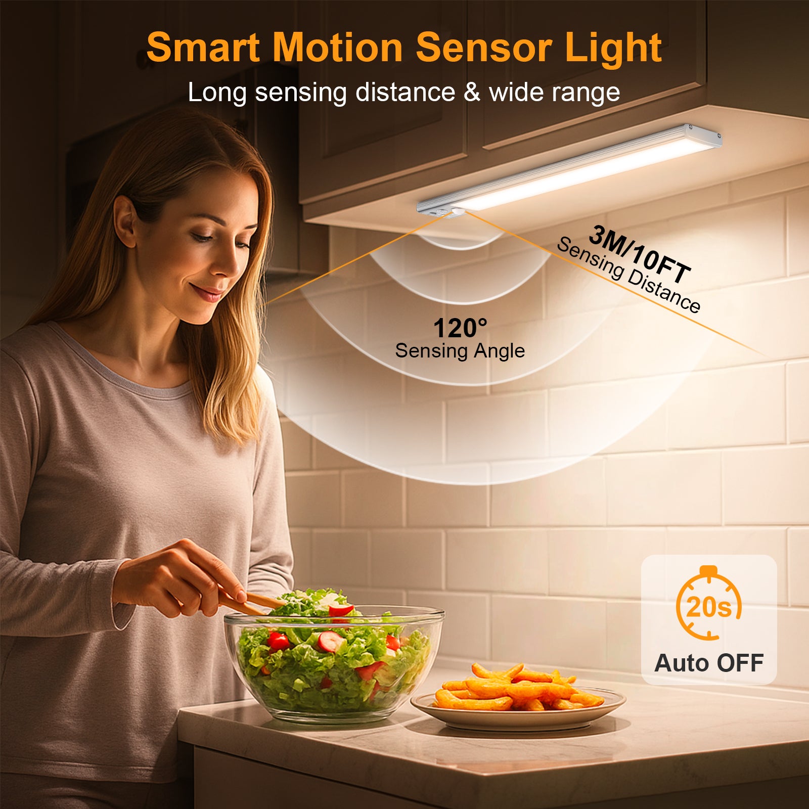 Gritin 84 LED Motion Sensor Under Cabinet Lights (2-Pack)