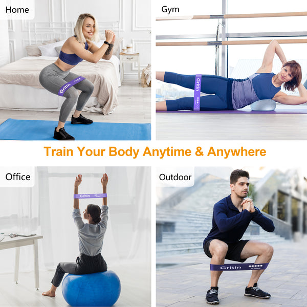 Gritin Resistance Bands, Exercise Bands Loop Bands, Purple