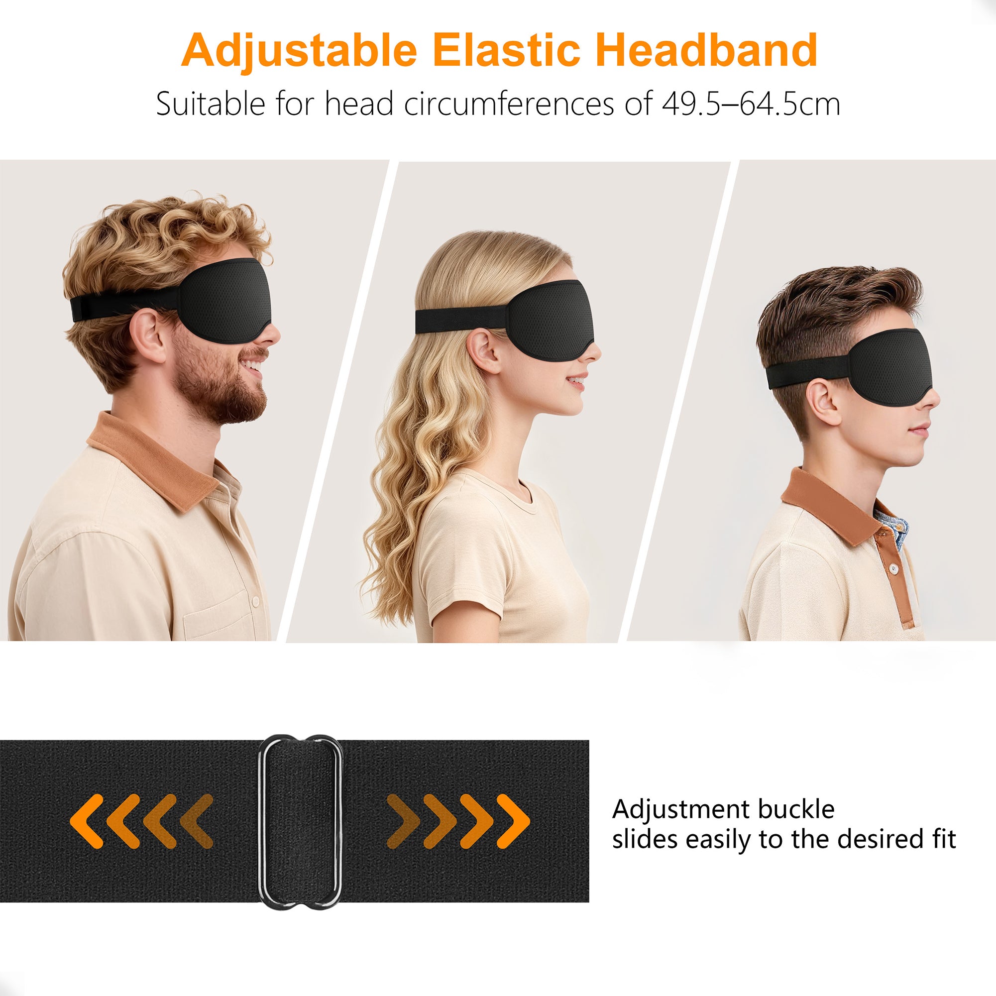 Gritin 100% Blackout Sleep Eye Mask for Side Sleeper Men Women, Zero Eye Pressure 3D Contoured Cup and Eyelash Friendly Sleeping Mask, Ergonomic Design Night Blindfold, Soft Night Eye Cover for Travel