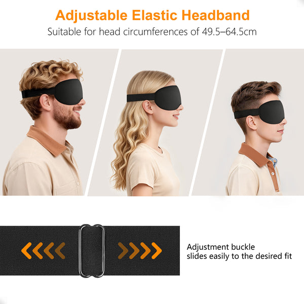 Gritin 100% Blackout Sleep Eye Mask for Side Sleeper Men Women, Zero Eye Pressure 3D Contoured Cup and Eyelash Friendly Sleeping Mask, Ergonomic Design Night Blindfold, Soft Night Eye Cover for Travel
