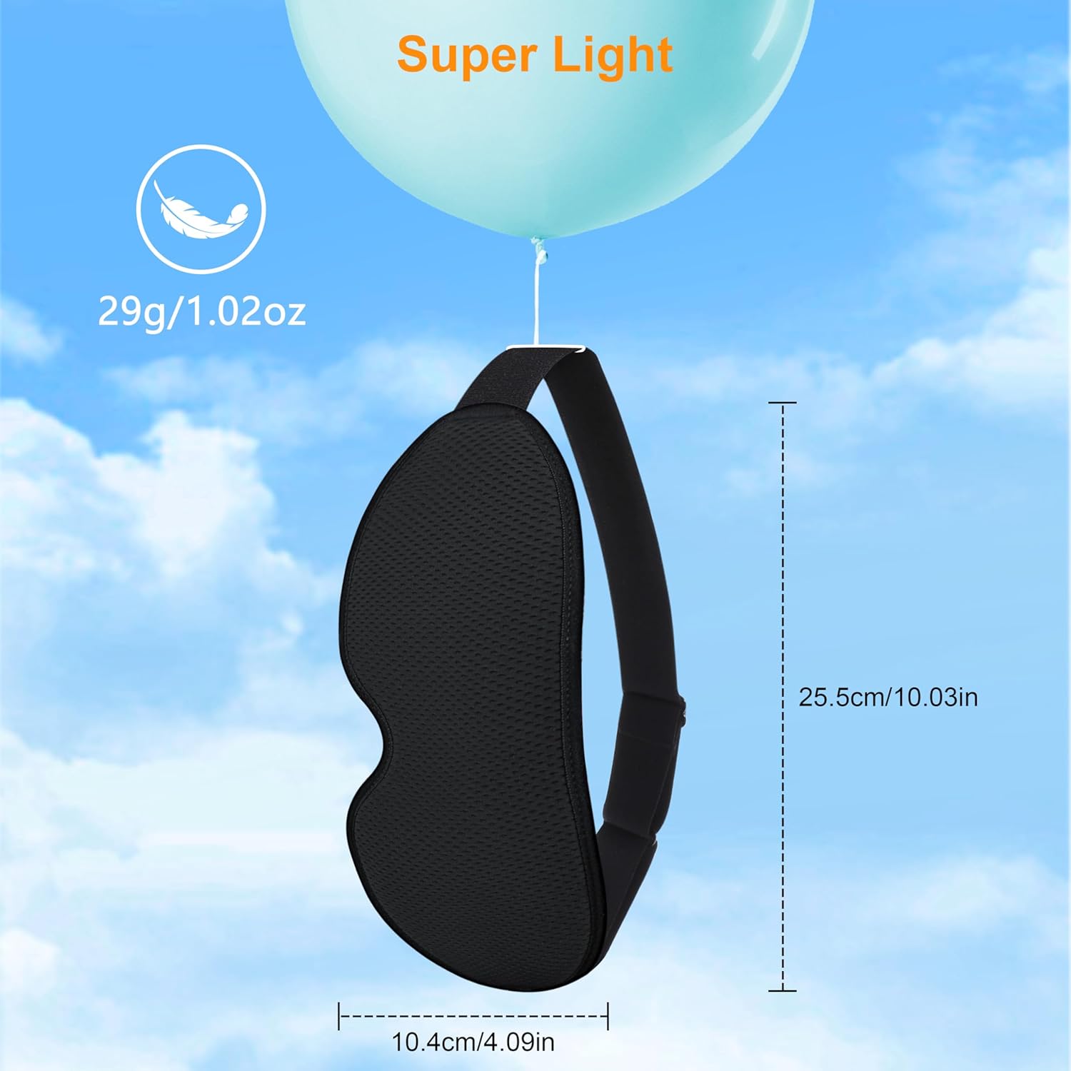 Gritin 100% Blackout Sleep Eye Mask for Side Sleeper Men Women, Zero Eye Pressure 3D Contoured Cup and Eyelash Friendly Sleeping Mask, Ergonomic Design Night Blindfold, Soft Night Eye Cover for Travel