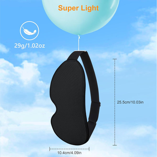 Gritin 100% Blackout Sleep Eye Mask for Side Sleeper Men Women, Zero Eye Pressure 3D Contoured Cup and Eyelash Friendly Sleeping Mask, Ergonomic Design Night Blindfold, Soft Night Eye Cover for Travel