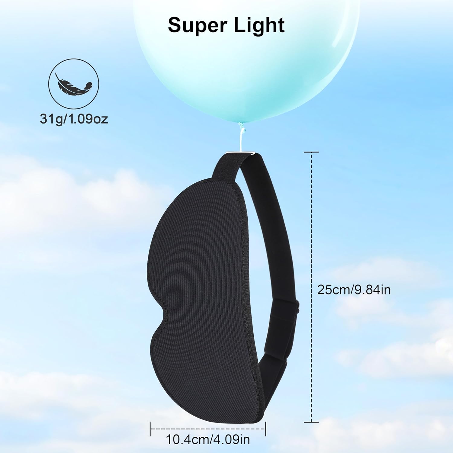 Gritin 100% Blackout Sleep Mask for Women & Men-Zero Eye Pressure Eye Mask for Side Sleepers, 3D Cutout Eye Movement Friendly, Ultra Soft & Comfortable Blindfold for Sleep/Travel-EarPlugs Included