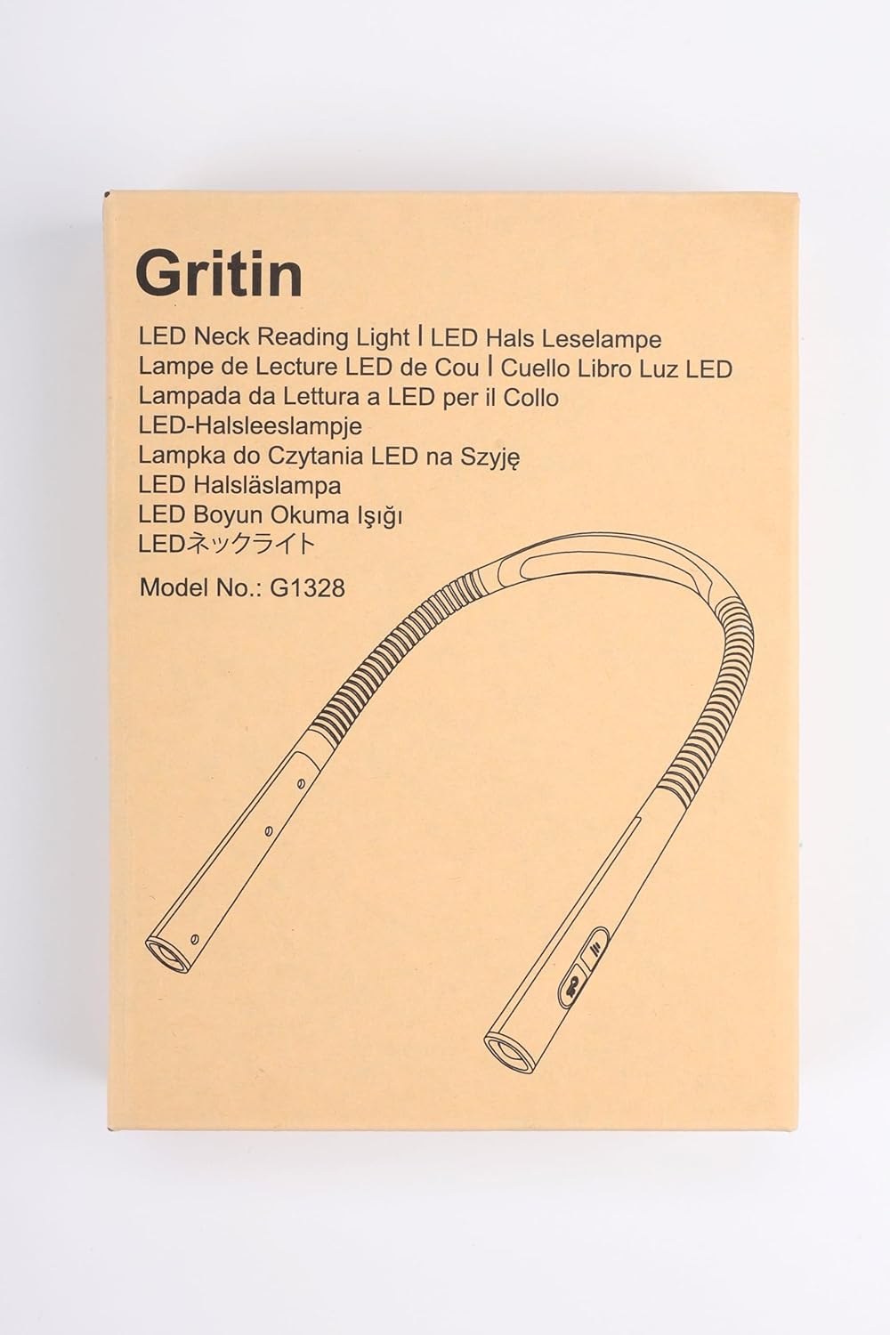 Gritin Book Light, Rechargeable Neck Light for Reading - 4-Color&5-Brightness,Bendable Arms,30-min Timer,80+ Hrs Runtime,Neck Curve Fit Ergonomic Design, Comfortable for Reading,Camping,Repairing etc.