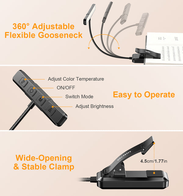 Gritin Gen 2 32 LED Dual-Beam Clip-On Book Light