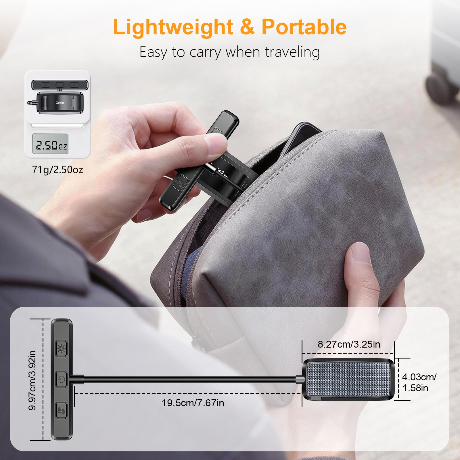 Lampe de lecture rechargeable Gritin 19 LED, 3 modes de protection des yeux - Gradation en continu