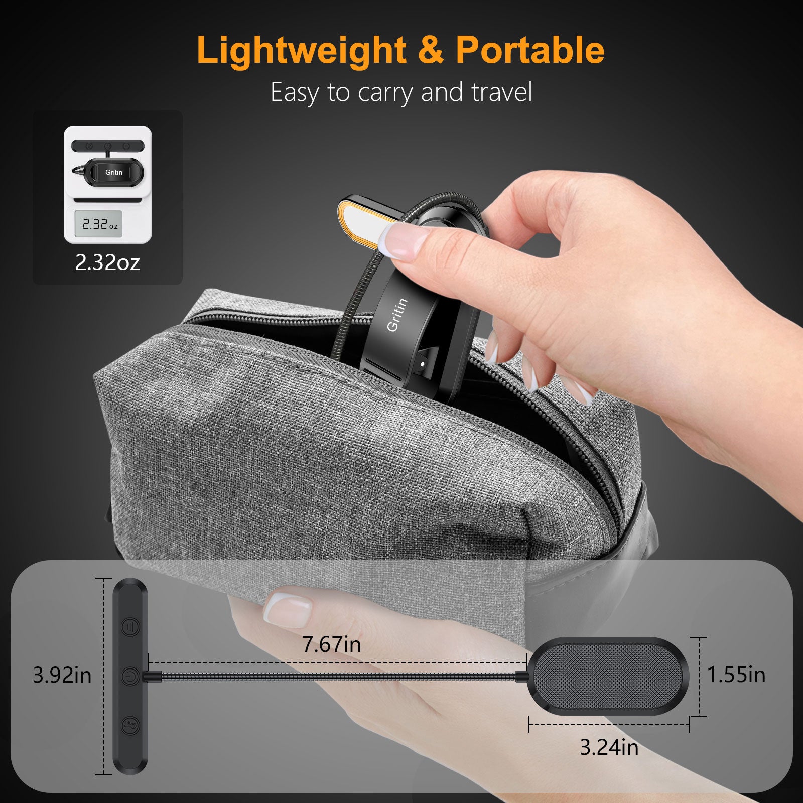 Gritin 19 LED Book Light with Memory Function