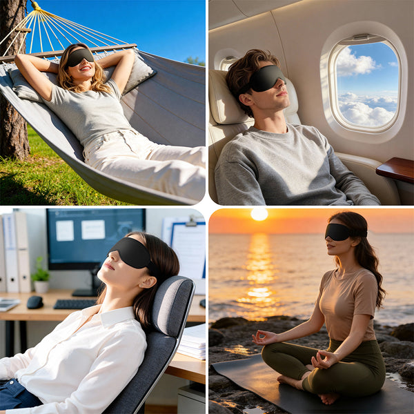 Gritin 3D Blackout Sleep Mask with Adjustable Strap