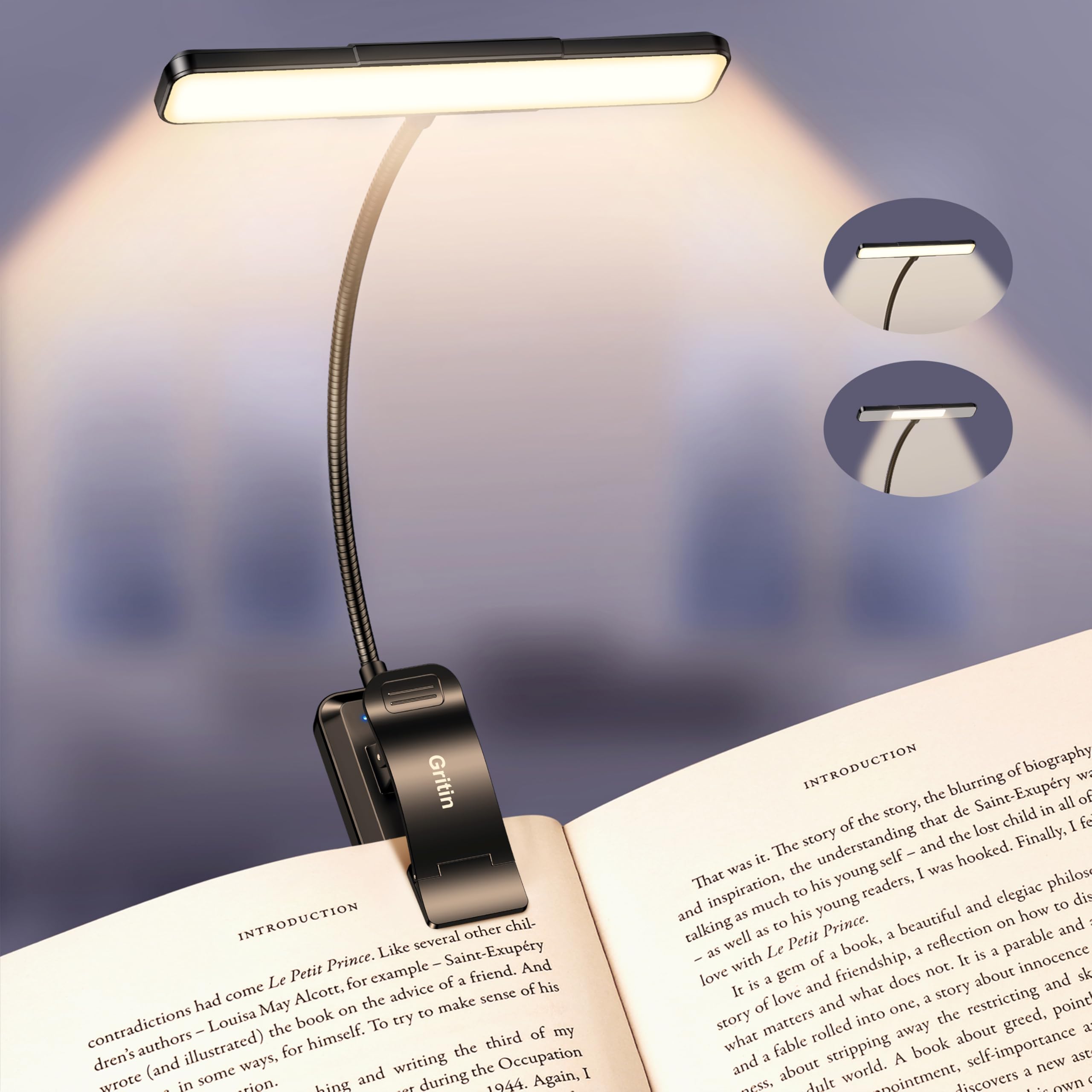 Gritin Gen 2 32 LED Dual-Beam Clip-On Book Light