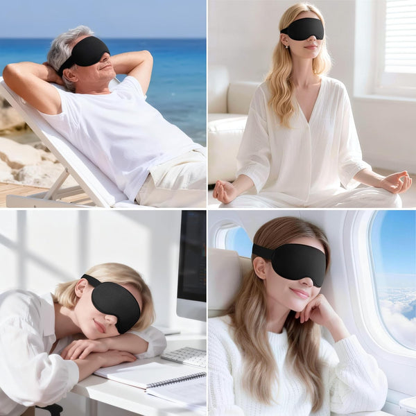 Gritin 100% Blackout Sleep Eye Mask for Side Sleeper Men Women, Zero Eye Pressure 3D Contoured Cup and Eyelash Friendly Sleeping Mask, Ergonomic Design Night Blindfold, Soft Night Eye Cover for Travel