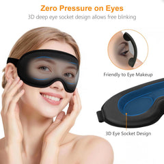 Gritin 100% Blackout Sleep Eye Mask for Side Sleeper Men Women, Zero Eye Pressure 3D Contoured Cup and Eyelash Friendly Sleeping Mask, Ergonomic Design Night Blindfold, Soft Night Eye Cover for Travel