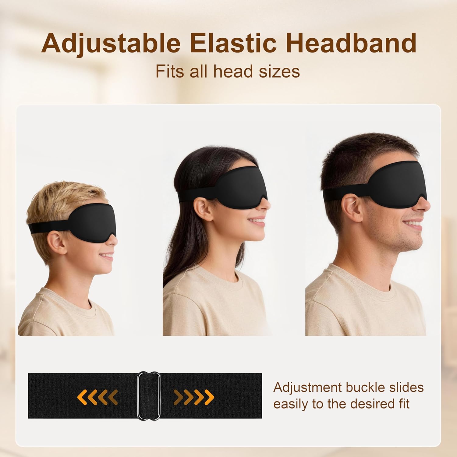 Gritin 100% Blackout Sleep Eye Mask for Side Sleeper Men Women, Zero Eye Pressure 3D Contoured Sleeping Mask with Adjustable Strap, Ergonomic Design Night Blindfold, Ultra Soft Comfortable for Travel