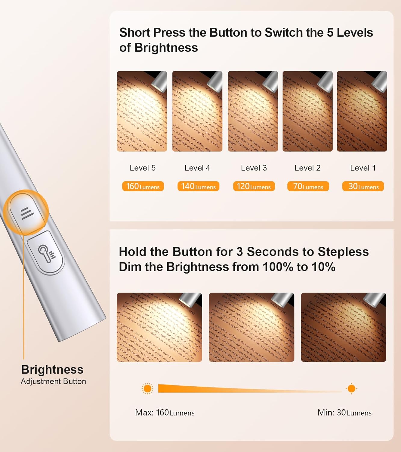 Gritin Book Light, Rechargeable Neck Light for Reading - 4-Color&5-Brightness,Bendable Arms,30-min Timer,80+ Hrs Runtime,Neck Curve Fit Ergonomic Design, Comfortable for Reading,Camping,Repairing etc.