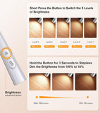 Gritin Book Light, Rechargeable Neck Light for Reading - 4-Color&5-Brightness,Bendable Arms,30-min Timer,80+ Hrs Runtime,Neck Curve Fit Ergonomic Design, Comfortable for Reading,Camping,Repairing etc.