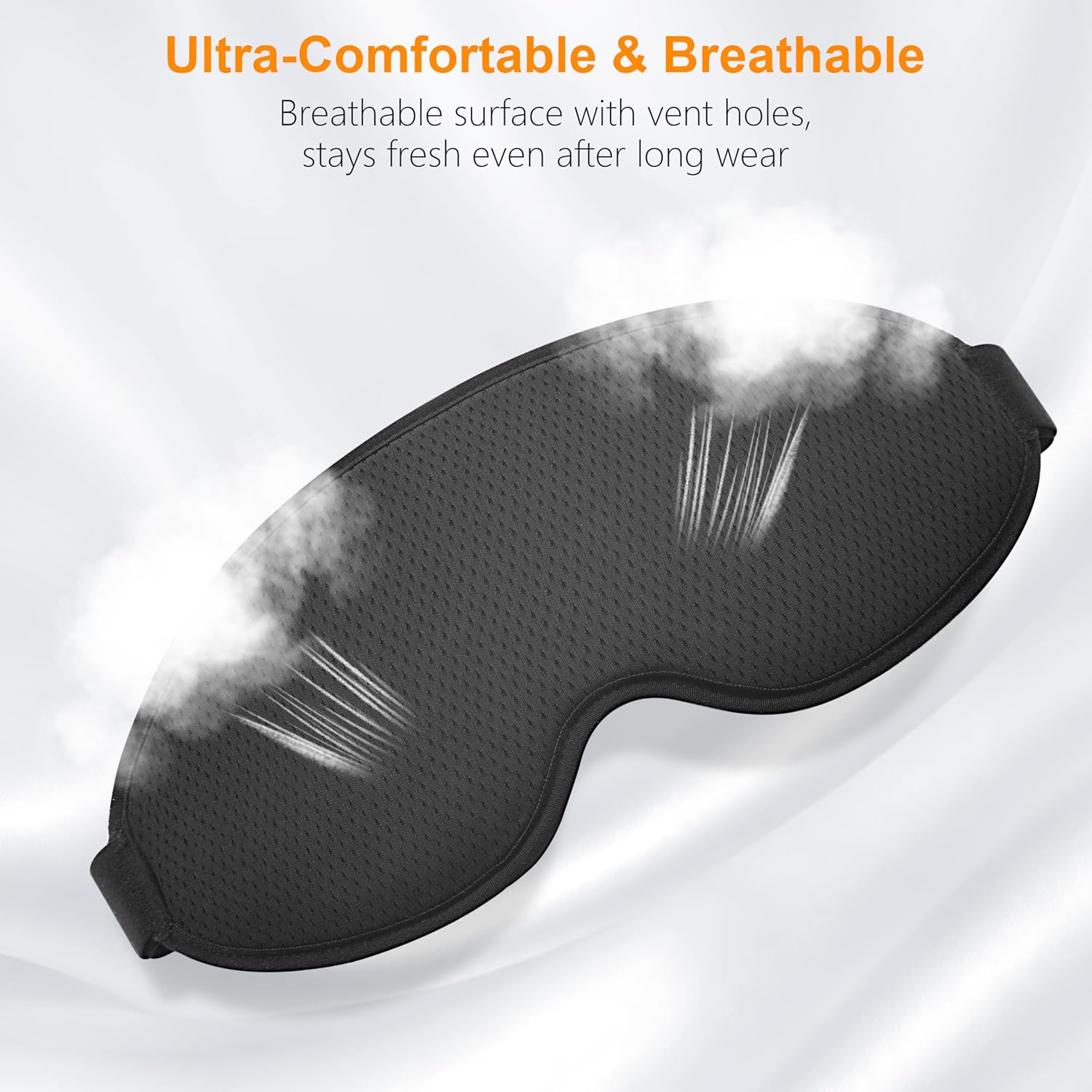 Gritin 100% Blackout Sleep Eye Mask for Side Sleeper Men Women, Zero Eye Pressure 3D Contoured Cup and Eyelash Friendly Sleeping Mask, Ergonomic Design Night Blindfold, Soft Night Eye Cover for Travel