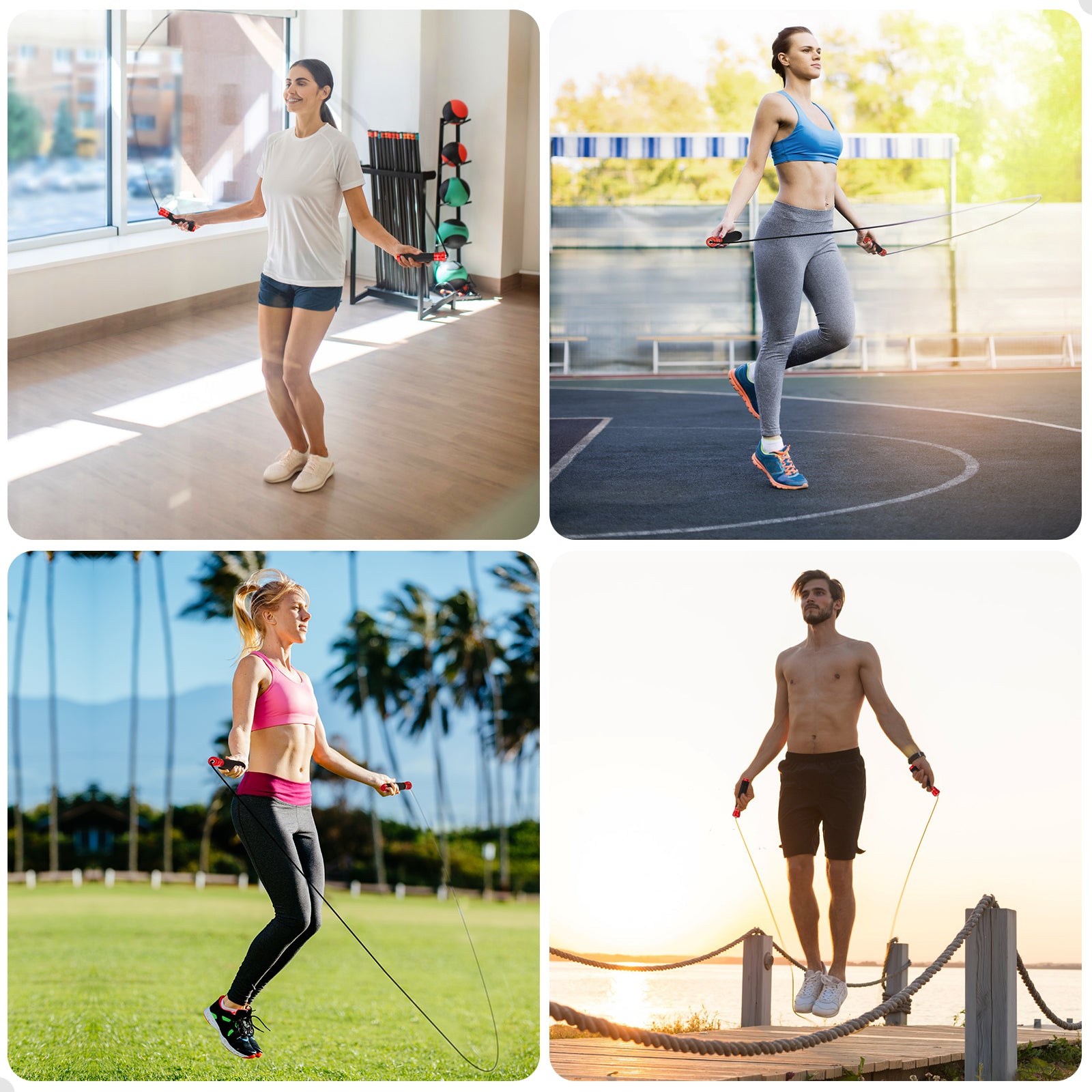 Gritin Skipping Rope for Adults, 3M Speed Jump Rope Adjustable Cord with Scale Marking & Rapid Ball Bearings, Soft Foam Handle Tangle-free for Fitness Workouts Fat Burning- Length Adjuster Included