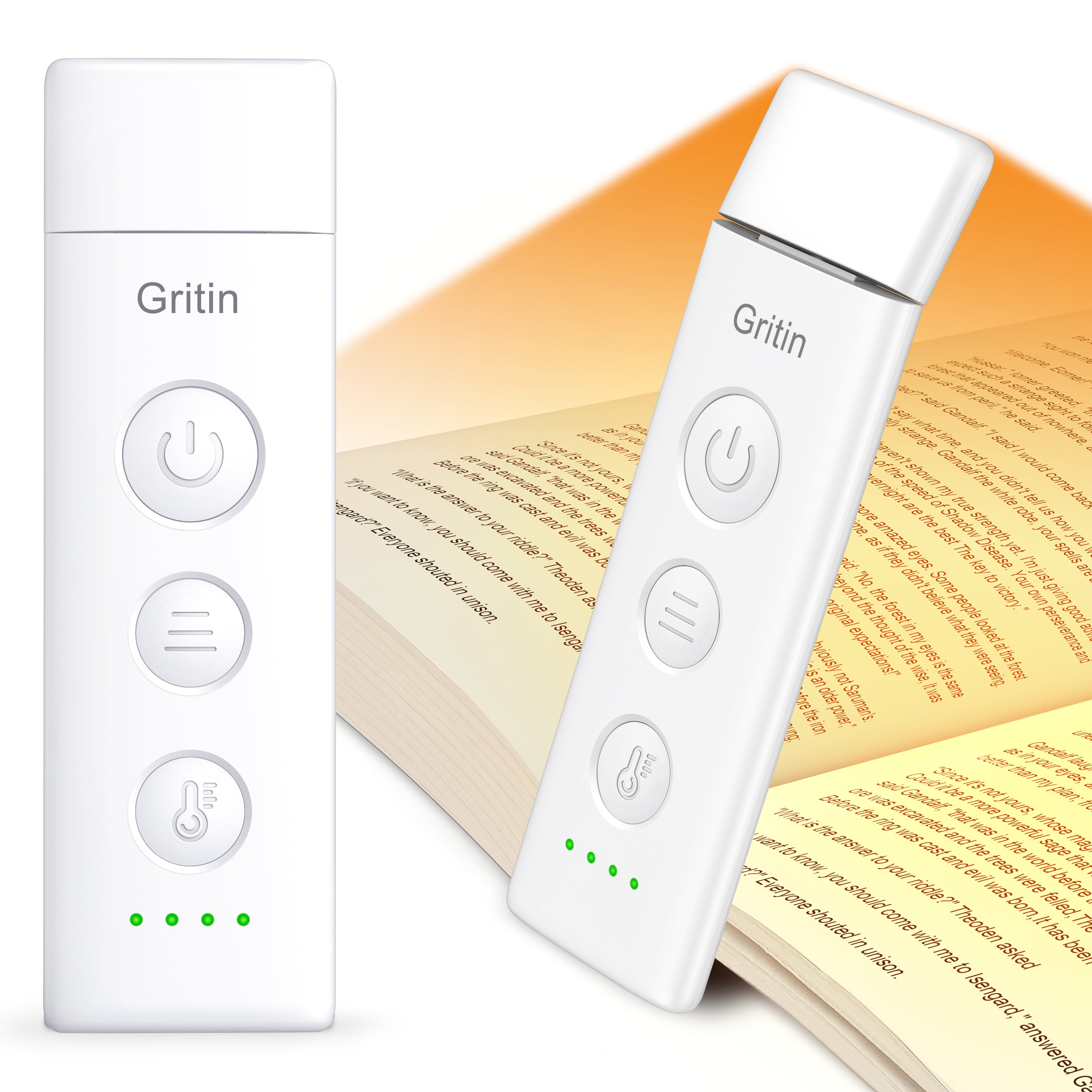 Gritin Rechargeable Clip-on Book Light, 3 Eye-Care Modes, 5 Brightness Levels & Stepless Dimming