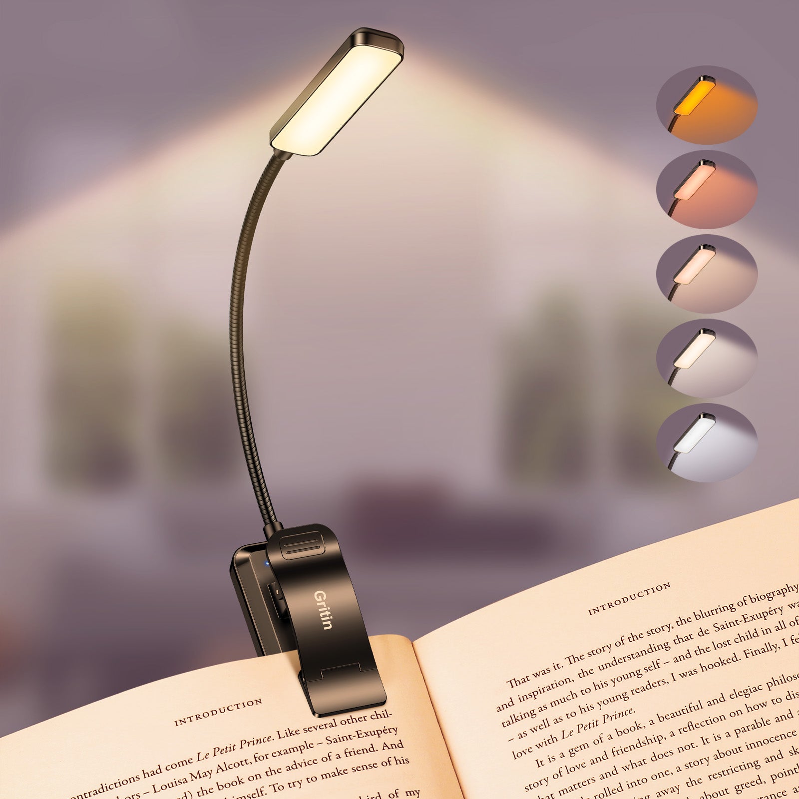 Gritin Gen 2 30 LED Dual-Beam Rechargeable Clip-On Book Light Main image