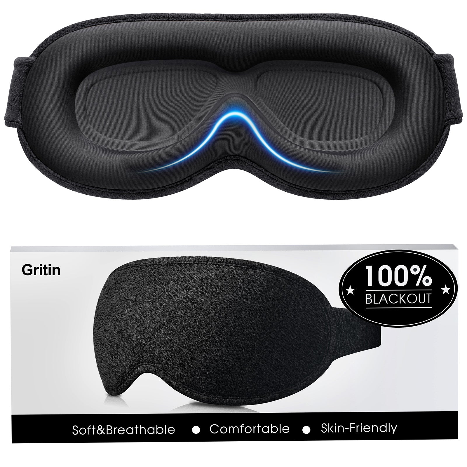 Gritin Light-Blackout Zero Eye Pressure Sleeping Eye Mask