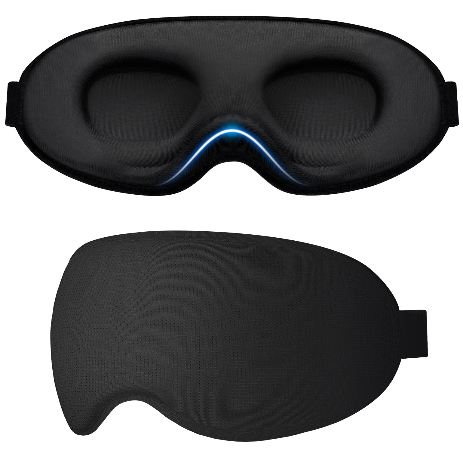 Gritin 100% Blackout Sleep Eye Mask for Side Sleeper Men Women, Zero Eye Pressure 3D Contoured Sleeping Mask with Adjustable Strap, Ergonomic Design Night Blindfold, Ultra Soft Comfortable for Travel