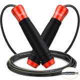Gritin Skipping Rope for Adults, 3M Speed Jump Rope Adjustable Cord with Scale Marking & Rapid Ball Bearings, Soft Foam Handle Tangle-free for Fitness Workouts Fat Burning- Length Adjuster Included