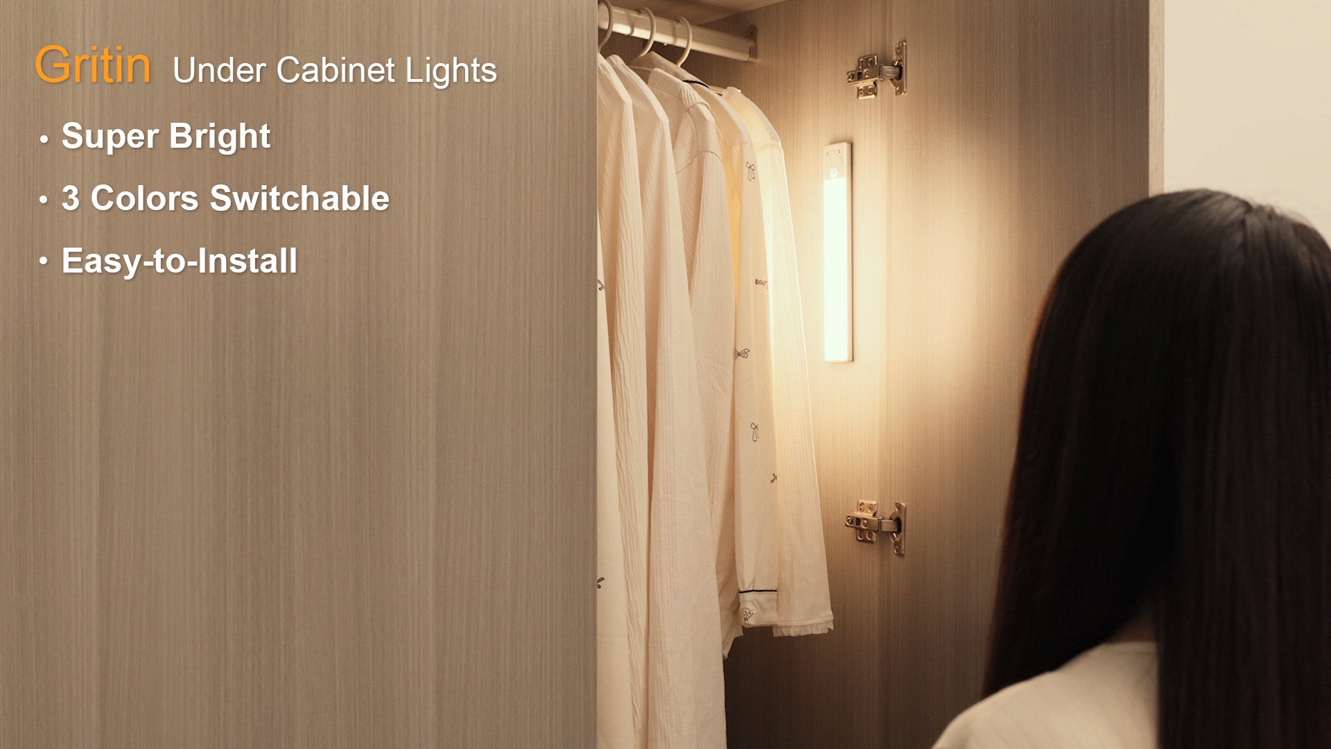 Gritin 84 LED Motion Sensor Under Cabinet Lights (2-Pack)