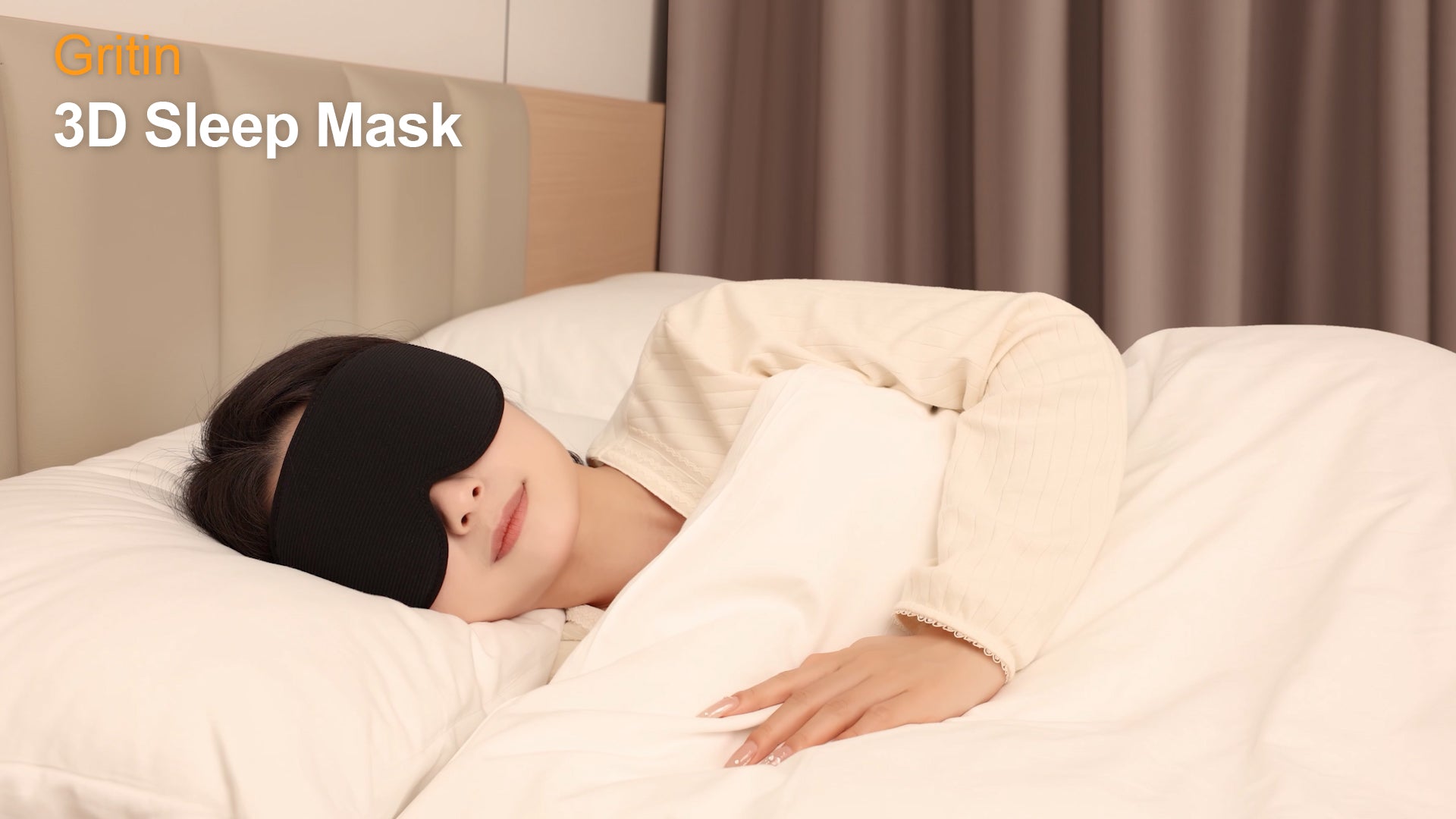 Gritin 100% Blackout Sleep Mask – Zero Eye Pressure 3D Eye Mask for Side Sleepers, Soft & Comfortable for Sleep & Travel