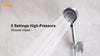 Gritin Shower Head, High Pressure Shower Heads Upgraded Filter for Hard Water - 5 Spray Modes Powerful Handheld Showerhead with Pause Switch, Water Saving Healthy Bathing for Residual Chlorine Remove