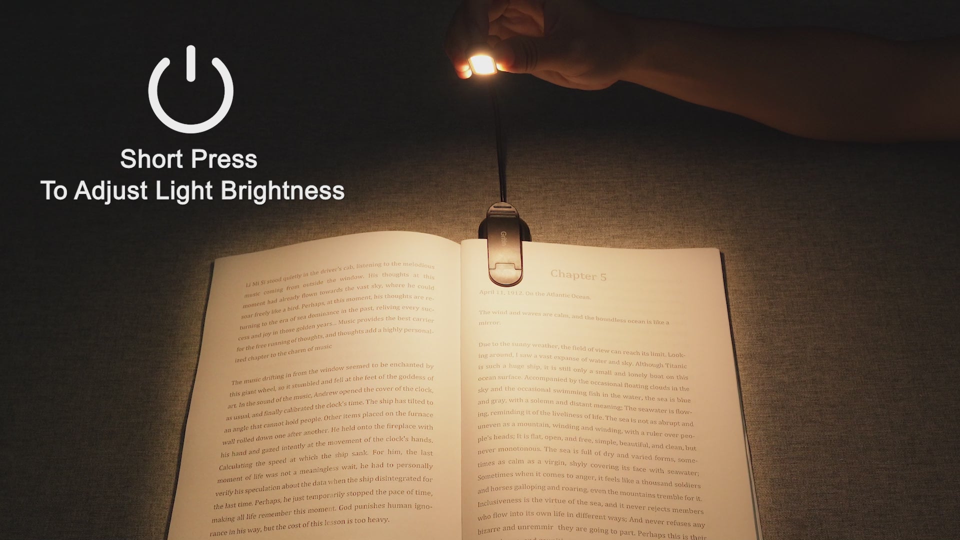 Gritin 11 LED Rechargeable Reading Light Clip on Book