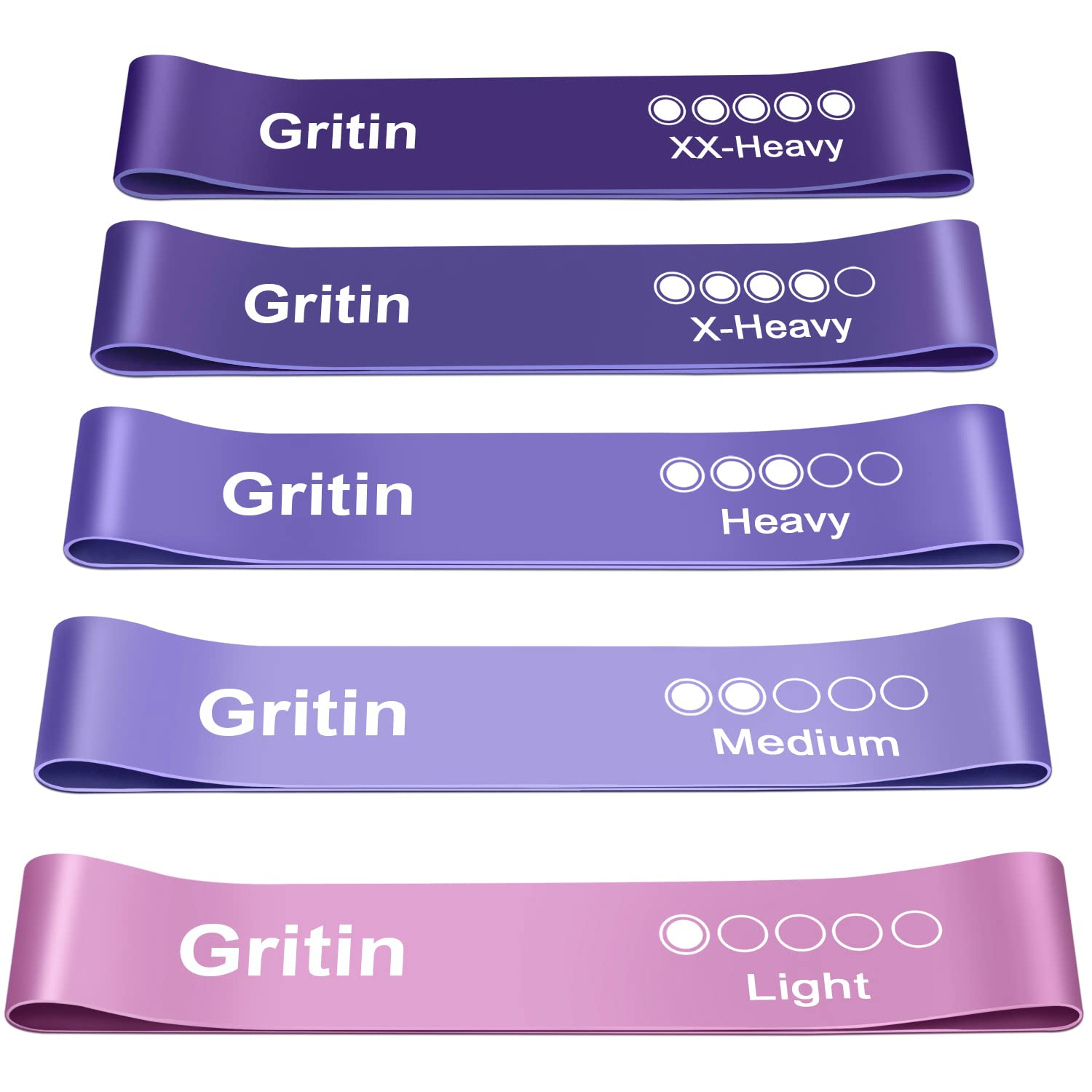 Bandes de résistance Gritin, bandes d'exercice, bandes en boucle, violet Image principale du produit