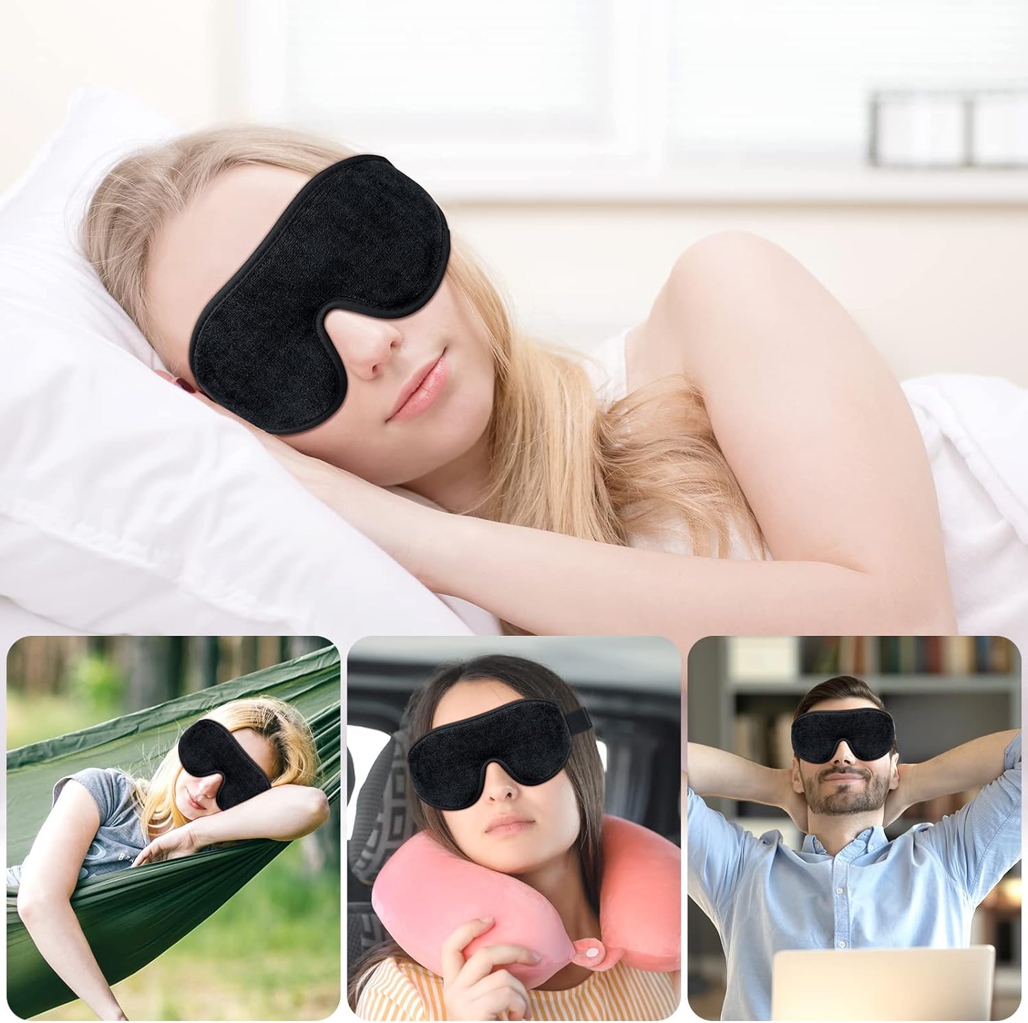 Gritin Light-Blackout Design Eye Zero-Pressure 3D Sleeping Mask